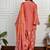 Red art silk printed salwar-kameez