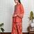 Red art silk printed salwar-kameez