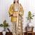 Yellow art silk printed salwar-kameez