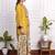 Yellow art silk printed salwar-kameez