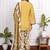 Yellow art silk printed salwar-kameez