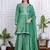 Green art silk printed salwar-kameez