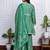 Green art silk printed salwar-kameez