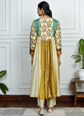 Multicolor art silk printed salwar-kameez 4