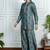 Blue art silk printed salwar-kameez