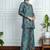 Blue art silk printed salwar-kameez