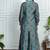Blue art silk printed salwar-kameez