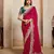 two tone satin silk blend saree with multi threads & stone embroidery + blouse