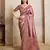kanjivaram self jacquard silk blend saree with position print & embroidery blouse