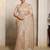 organza crush satin saree with tissue work embroidery + blouse