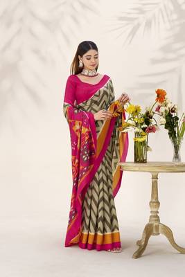 Celebrate Traditions in Printed Tussar Silk Blend Saree 3