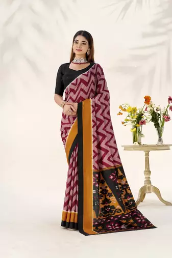 Celebrate Traditions in Printed Tussar Silk Blend Saree