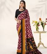 Celebrate Traditions in Printed Tussar Silk Blend Saree