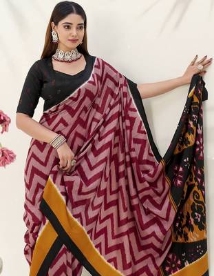 Celebrate Traditions in Printed Tussar Silk Blend Saree 2