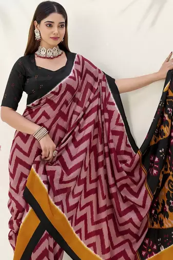Celebrate Traditions in Printed Tussar Silk Blend Saree