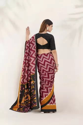 Celebrate Traditions in Printed Tussar Silk Blend Saree