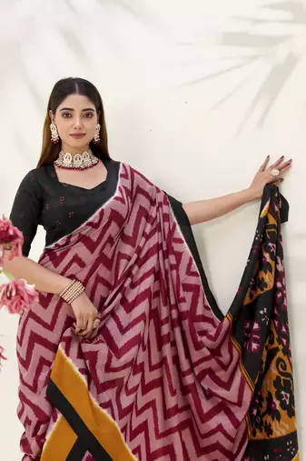 Celebrate Traditions in Printed Tussar Silk Blend Saree
