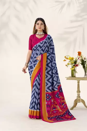 Celebrate Traditions in Printed Tussar Silk Blend Saree