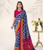 Celebrate Traditions in Printed Tussar Silk Blend Saree