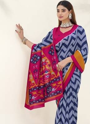 Celebrate Traditions in Printed Tussar Silk Blend Saree 3