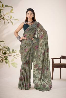 Shimmering Beauty in Viscose Lurex Brasso Saree 1