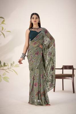 Shimmering Beauty in Viscose Lurex Brasso Saree 4