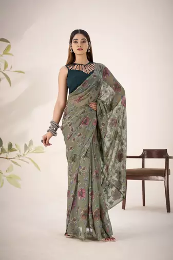 Shimmering Beauty in Viscose Lurex Brasso Saree