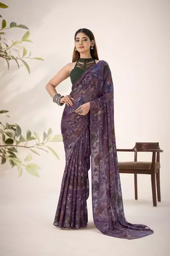 Shimmering Beauty in Viscose Lurex Brasso Saree