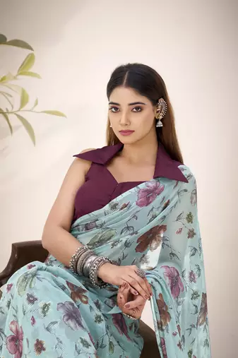 Shimmering Beauty in Viscose Lurex Brasso Saree