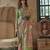Green silk blend printed ceremonial saree