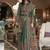 Dark green silk blend printed ceremonial saree
