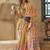 Mustard silk blend printed ceremonial saree