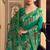 Teal silk blend banarasi zari work classic saree