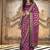 magenta double ikat silk blend foil printed saree