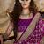 magenta double ikat silk blend foil printed saree