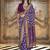 purple double ikat silk blend foil printed saree
