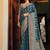 Blue georgette with weaving buta border pallu classic saree