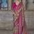 Silk blend beige and pink patola print classic festival wear saree