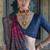 Silk blend rani pink and blue patola print classic festival wear saree