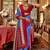 Royal blue & rani pink patola design zari work traditional silk blend saree