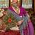 Grey & magenta patola design zari work traditional silk blend saree