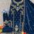 Teal blue velvet semi stitched suit with heavy embroidery & sequence work