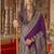 Purple silk blend print work traditional saree for ceremonial