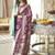Georgette classic saree with fancy work for ceremonial in purple
