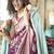 Georgette classic saree with fancy work for ceremonial in purple
