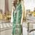 Georgette classic saree with fancy work for ceremonial in sea green