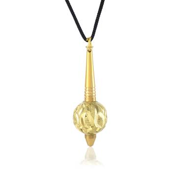 Brass gold plated hanuman gada pendant spiritual chain necklace 1