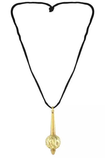 Brass gold plated hanuman gada pendant spiritual chain necklace