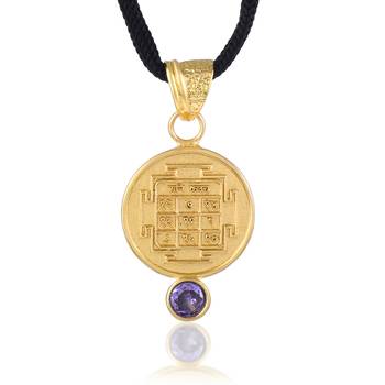 gold plated neelam sapphire vedic astrology shani grah dosh raksha kawach 1