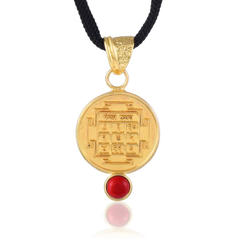 gold plated faux moonga vedic astrology mangal grah dosh raksha kawach